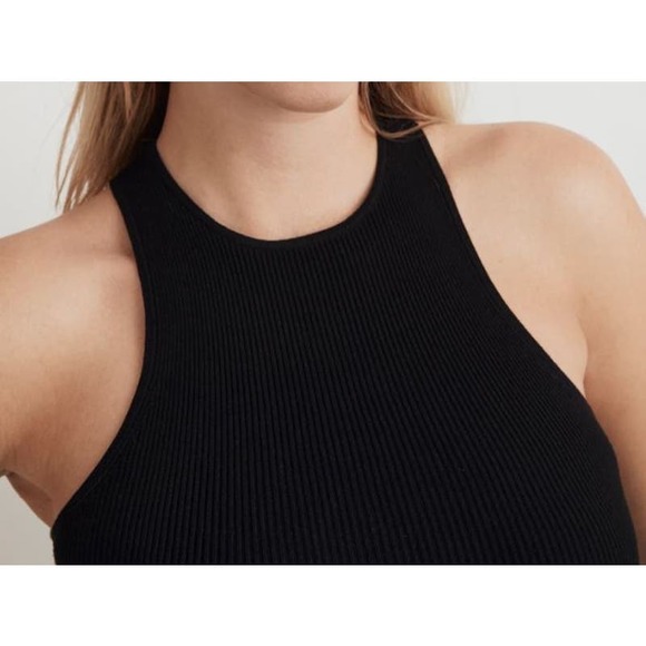 NWT! MADEWELL The Signature Knit Cutaway Sweater‎ Tank BLACK/M